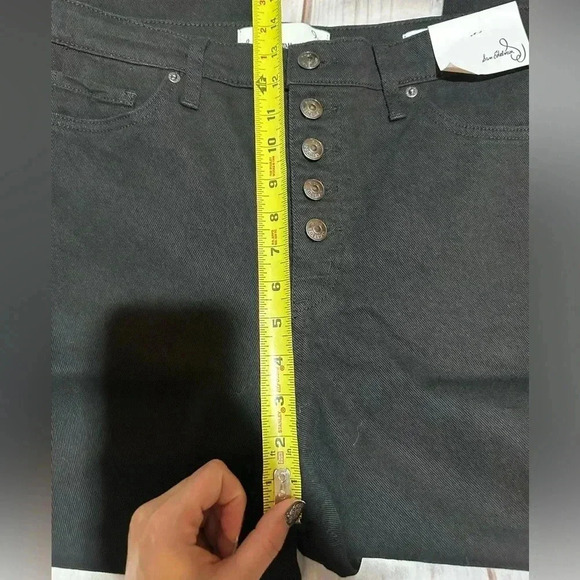 Sam Edelman Women’s  Codie Jeans Button Fly High Rise Wide Leg Ankle Black Sz 30 - Picture 4 of 10